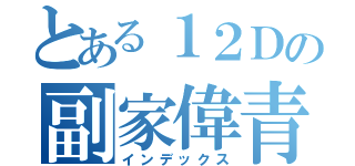 とある１２Ｄの副家偉青（インデックス）