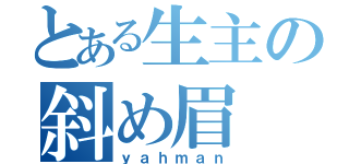 とある生主の斜め眉（ｙａｈｍａｎ）