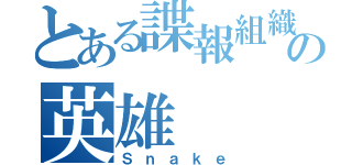 とある諜報組織の英雄（Ｓｎａｋｅ）