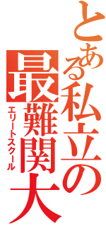 とある私立の最難関大（エリートスクール）