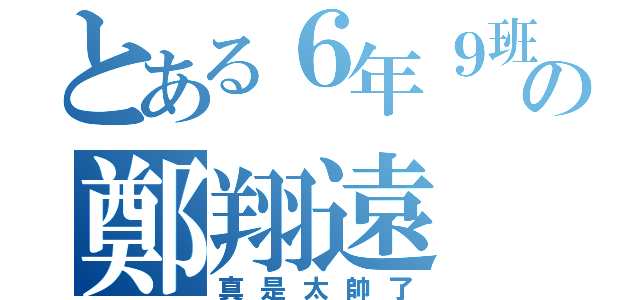 とある６年９班の鄭翔遠（真是太帥了）