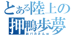 とある陸上の押鴨歩夢（おバカさんｗ）