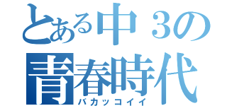 とある中３の青春時代（バカッコイイ）