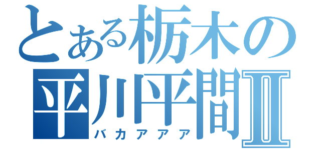 とある栃木の平川平間Ⅱ（バカアアア）