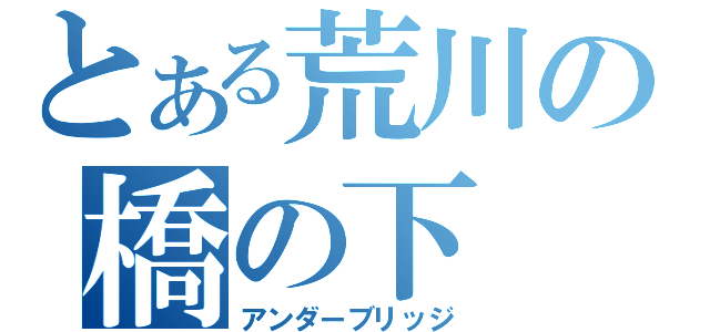 とある荒川の橋の下（アンダーブリッジ）