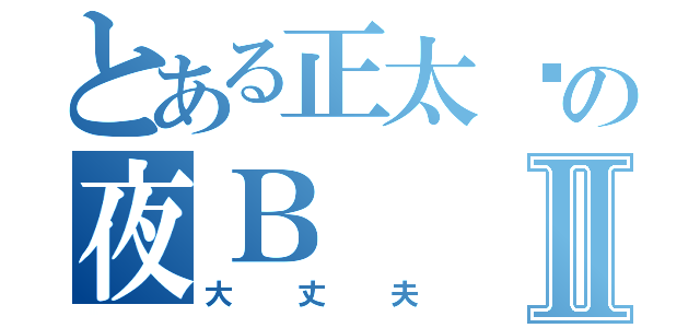 とある正太脸の夜ＢⅡ（大丈夫）