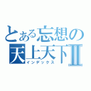 とある忘想の天上天下Ⅱ（インデックス）