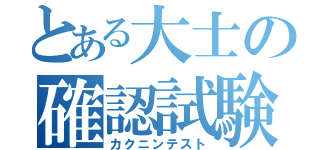 とある大士の確認試験（カクニンテスト）