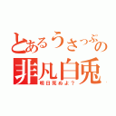 とあるうさっぷの非凡白兎（明日死ぬよ？）