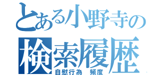 とある小野寺の検索履歴（自慰行為　頻度）