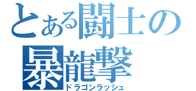 とある闘士の暴龍撃（ドラゴンラッシュ）