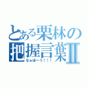 とある栗林の把握言葉Ⅱ（なぁほ～う！！！）