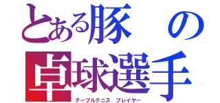 とある豚の卓球選手（テーブルテニス プレイヤー）