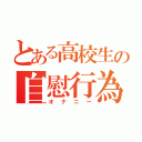 とある高校生の自慰行為（オナニー）