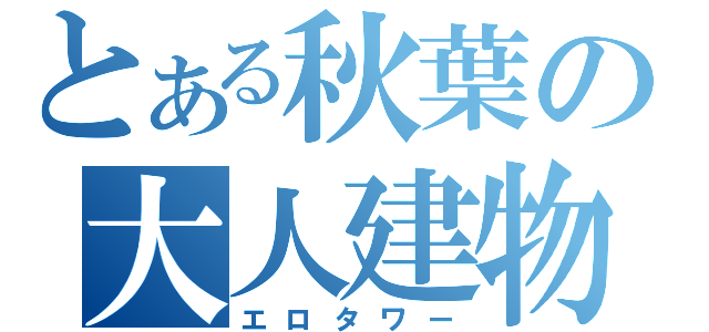 とある秋葉の大人建物（エロタワー）