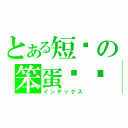 とある短腳の笨蛋翬翬（インデックス）