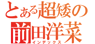 とある超矮の前田洋菜（インデックス）