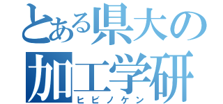 とある県大の加工学研（ヒビノケン）