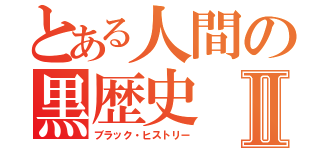 とある人間の黒歴史Ⅱ（ブラック・ヒストリー）