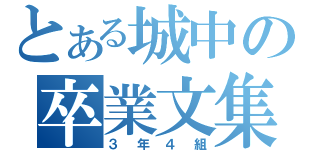 とある城中の卒業文集（３年４組）