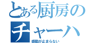 とある厨房のチャーハン（感動が止まらない）