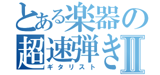 とある楽器の超速弾きⅡ（ギタリスト）