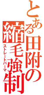 とある田附の縮毛強制（ストレートパーマ）