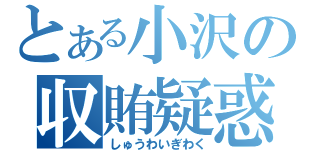 とある小沢の収賄疑惑（しゅうわいぎわく）