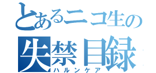 とあるニコ生の失禁目録（ハルンケア）