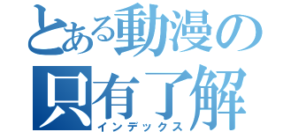 とある動漫の只有了解（インデックス）