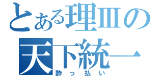 とある理Ⅲの天下統一（酔っ払い）