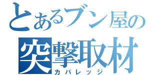 とあるブン屋の突撃取材（カバレッジ）