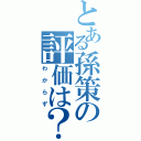 とある孫策の評価は？（わからず）