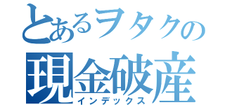 とあるヲタクの現金破産（インデックス）