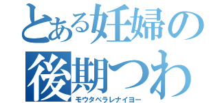 とある妊婦の後期つわり（モウタベラレナイヨー）