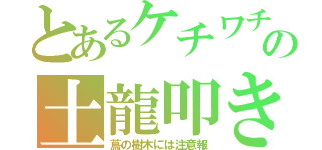 とあるケチワチの土龍叩き（蔦の樹木には注意報）