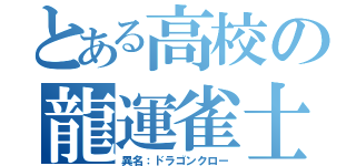 とある高校の龍運雀士（異名：ドラゴンクロー）