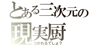 とある三次元の現実厨（つかれるでしょ？）