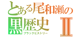 とある尾和瀬の黒歴史Ⅱ（ブラックヒストリー）