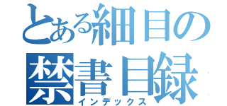 とある細目の禁書目録（インデックス）