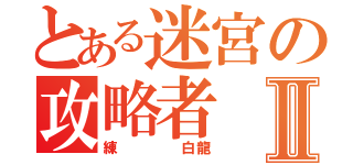 とある迷宮の攻略者Ⅱ（練　　　　白龍）