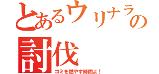 とあるウリナラの討伐（ゴミを燃やす時間よ！）