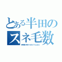 とある半田のスネ毛数（保育園の時から生えてるよねｗ）