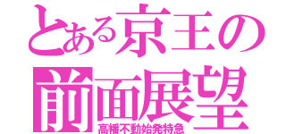 とある京王の前面展望（高幡不動始発特急）