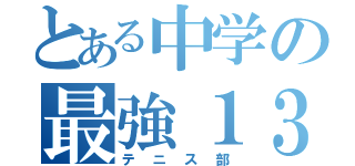 とある中学の最強１３人（テニス部）