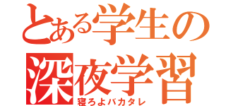 とある学生の深夜学習（寝ろよバカタレ）