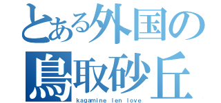 とある外国の鳥取砂丘（ｋａｇａｍｉｎｅ ｌｅｎ ｌｏｖｅ）