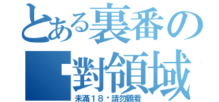 とある裏番の絕對領域（未滿１８歲請勿觀看）