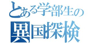 とある学部生の異国探検（）