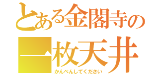 とある金閣寺の一枚天井（かんべんしてください）